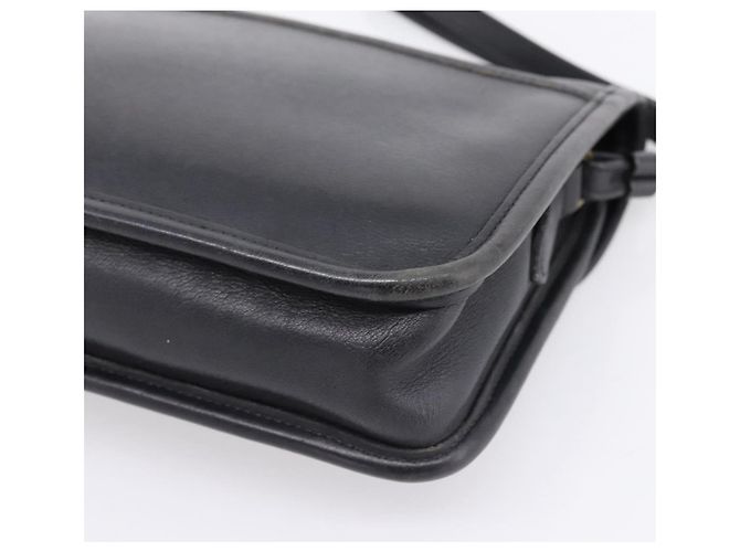 Borsa Clutch Coach in Pelle Nera Tono Oro Auth 207714 Nero - vista 15