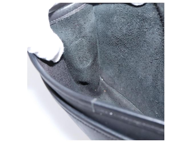 Borsa Clutch Coach in Pelle Nera Tono Oro Auth 207714 Nero - vista 19