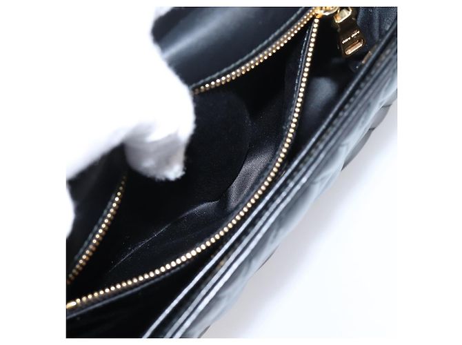 Bolsa de Ombro com Corrente Miu Miu Couro Preto Dourado Auth 207621SAM - vista 12