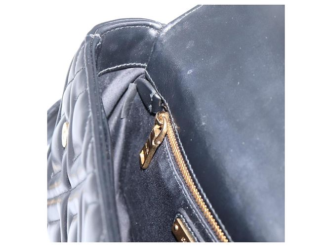 Bolsa de Ombro com Corrente Miu Miu Couro Preto Dourado Auth 207621SAM - vista 21