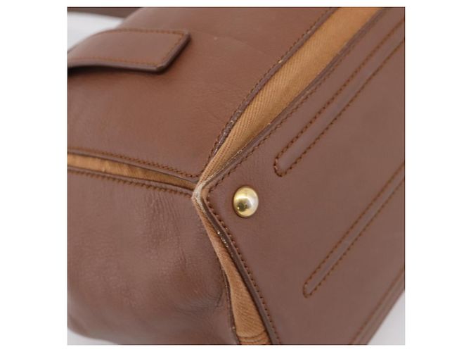 Autre Marque Borsa a mano Saint Laurent Muse toe in pelle marrone e oro autentica am12717A D'oro - vista 15