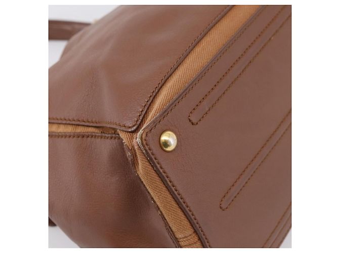 Autre Marque Borsa a mano Saint Laurent Muse toe in pelle marrone e oro autentica am12717A D'oro - vista 17