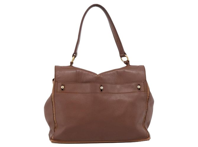 Autre Marque Borsa a mano Saint Laurent Muse toe in pelle marrone e oro autentica am12717A D'oro - vista 2
