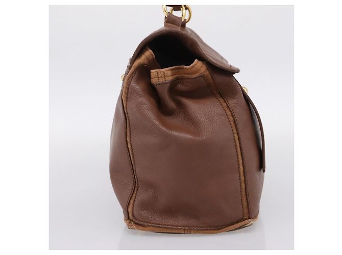 Autre Marque Borsa a mano Saint Laurent Muse toe in pelle marrone e oro autentica am12717A D'oro - vista 3