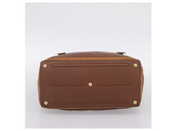 Autre Marque Borsa a mano Saint Laurent Muse toe in pelle marrone e oro autentica am12717A D'oro - vista 5