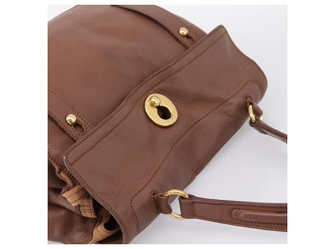 Autre Marque Borsa a mano Saint Laurent Muse toe in pelle marrone e oro autentica am12717A D'oro - vista 6
