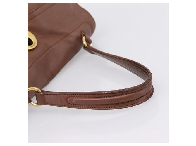 Autre Marque Borsa a mano Saint Laurent Muse toe in pelle marrone e oro autentica am12717A D'oro - vista 7