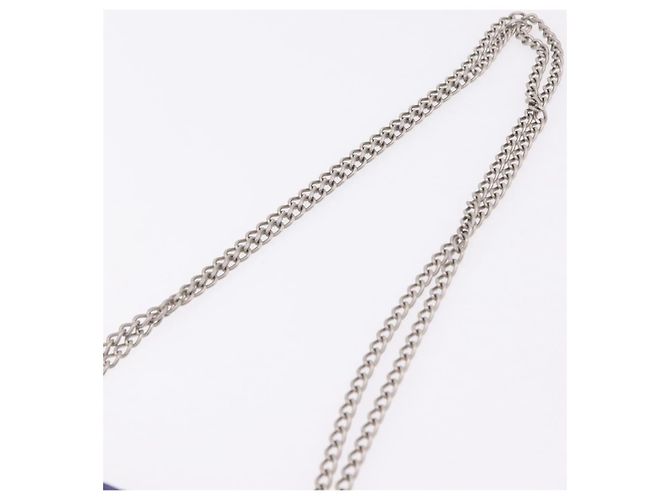 Borsa a tracolla CHANEL Hologram Chain in vinile viola argento CC Auth 207620A - vista 14