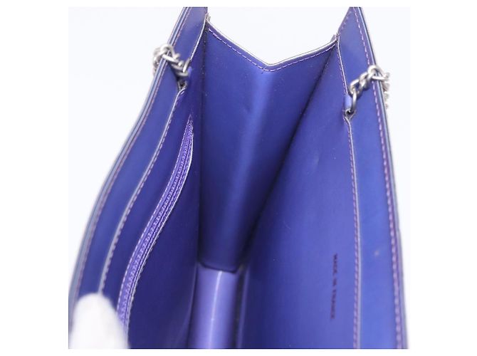 Borsa a tracolla CHANEL Hologram Chain in vinile viola argento CC Auth 207620A - vista 19