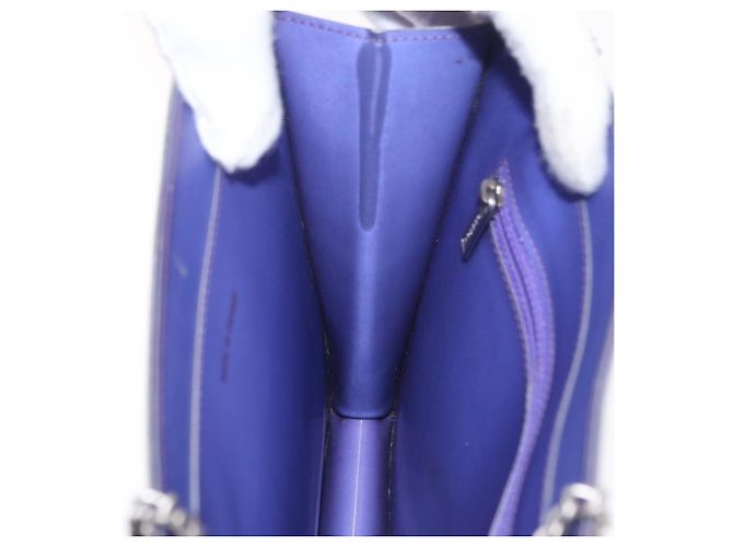 Borsa a tracolla CHANEL Hologram Chain in vinile viola argento CC Auth 207620A - vista 20