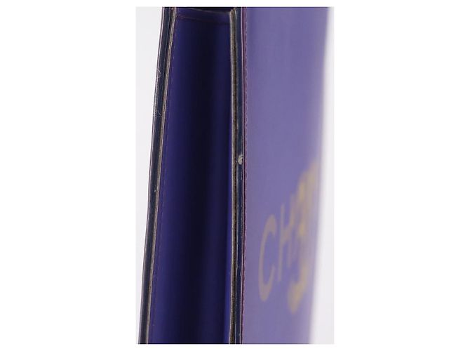 Borsa a tracolla CHANEL Hologram Chain in vinile viola argento CC Auth 207620A - vista 4
