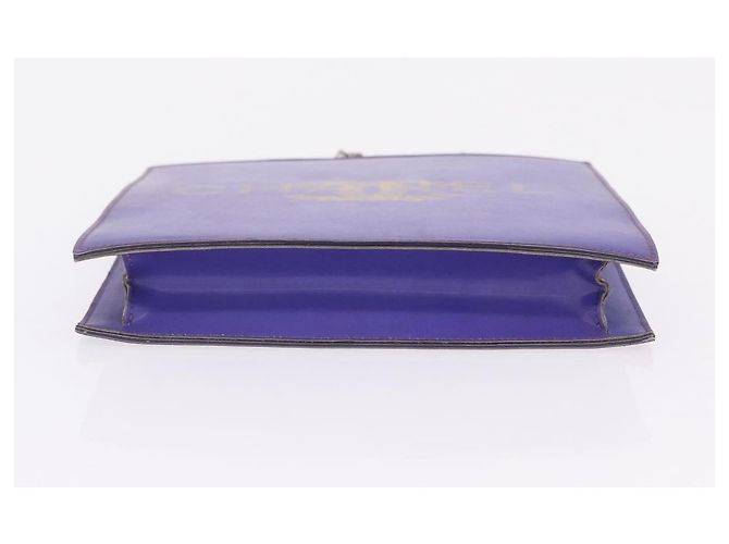 Borsa a tracolla CHANEL Hologram Chain in vinile viola argento CC Auth 207620A - vista 6