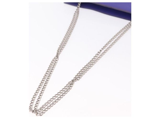Borsa a tracolla CHANEL Hologram Chain in vinile viola argento CC Auth 207620A - vista 8
