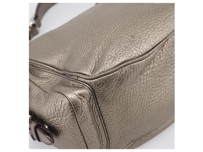 PRADA Schultertasche aus Leder Silber BR3353 Auth am12759V - Ansicht 14