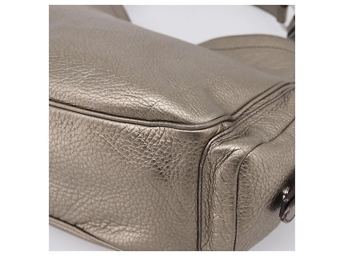 PRADA Schultertasche aus Leder Silber BR3353 Auth am12759V - Ansicht 15