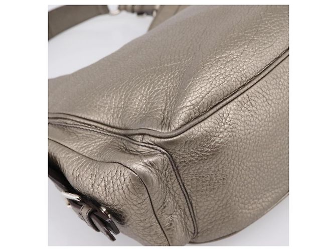 PRADA Schultertasche aus Leder Silber BR3353 Auth am12759V - Ansicht 16