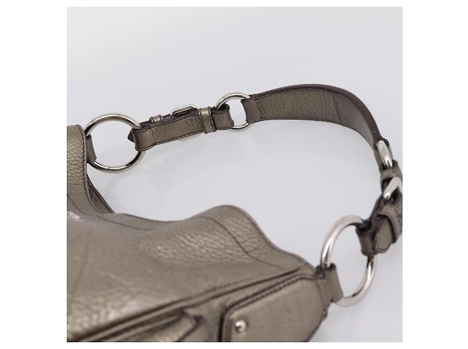 PRADA Schultertasche aus Leder Silber BR3353 Auth am12759V - Ansicht 8