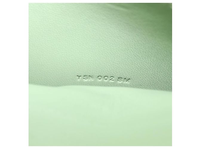 Hermès Portafoglio Lungo HERMES Dogon in Pelle Verde Argento Auth 206778M - vista 11