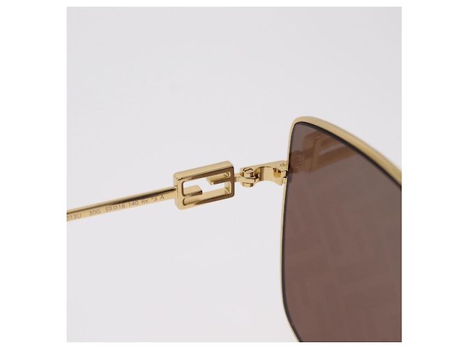 FENDI Sonnenbrille Metal Gold Tone Auth BA16153M - Ansicht 9