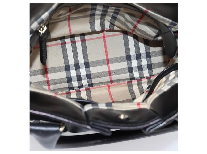 Borsa a mano BURBERRY in pelle 2way Nera Tono Oro Auth BA16124A Nero - vista 10