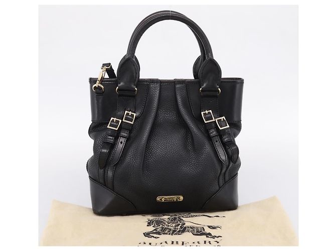 Borsa a mano BURBERRY in pelle 2way Nera Tono Oro Auth BA16124A Nero - vista 12