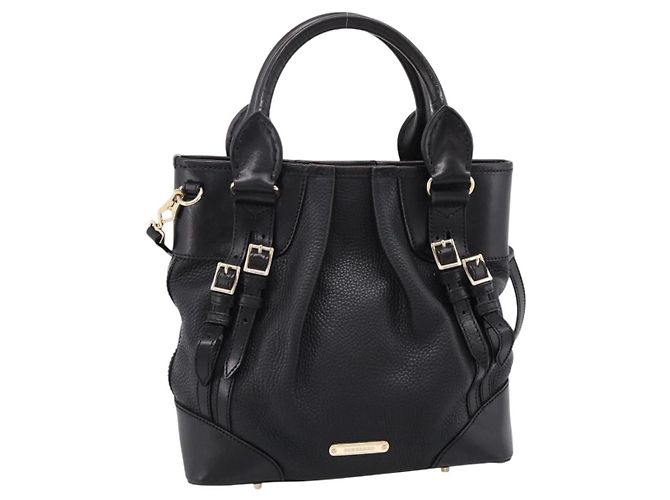 Borsa a mano BURBERRY in pelle 2way Nera Tono Oro Auth BA16124A Nero - vista 13