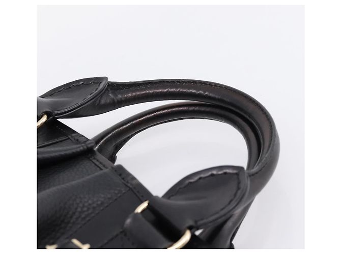 Borsa a mano BURBERRY in pelle 2way Nera Tono Oro Auth BA16124A Nero - vista 14