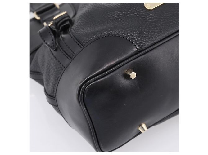 Borsa a mano BURBERRY in pelle 2way Nera Tono Oro Auth BA16124A Nero - vista 16