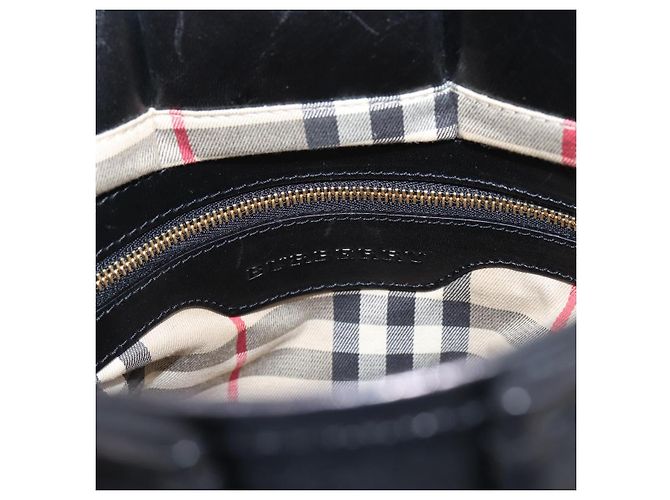 Borsa a mano BURBERRY in pelle 2way Nera Tono Oro Auth BA16124A Nero - vista 19
