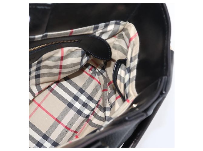 Borsa a mano BURBERRY in pelle 2way Nera Tono Oro Auth BA16124A Nero - vista 20