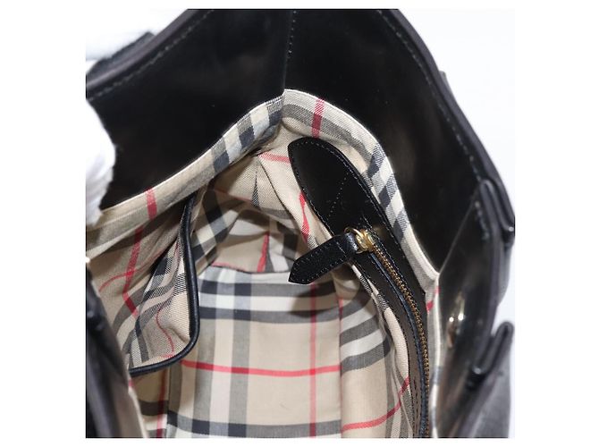 Borsa a mano BURBERRY in pelle 2way Nera Tono Oro Auth BA16124A Nero - vista 21