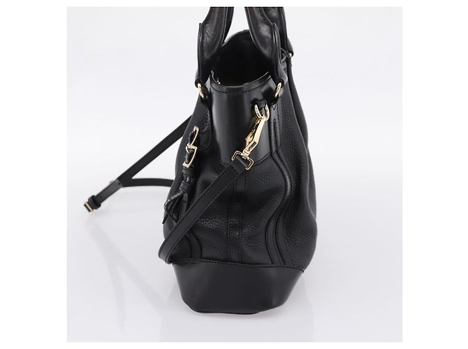Borsa a mano BURBERRY in pelle 2way Nera Tono Oro Auth BA16124A Nero - vista 4