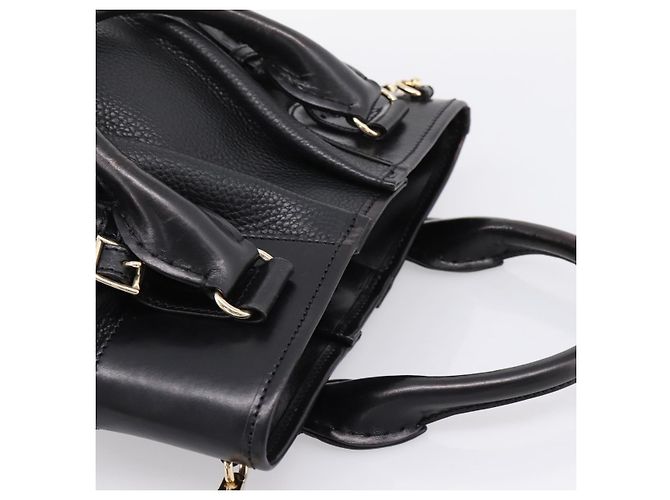 Borsa a mano BURBERRY in pelle 2way Nera Tono Oro Auth BA16124A Nero - vista 6