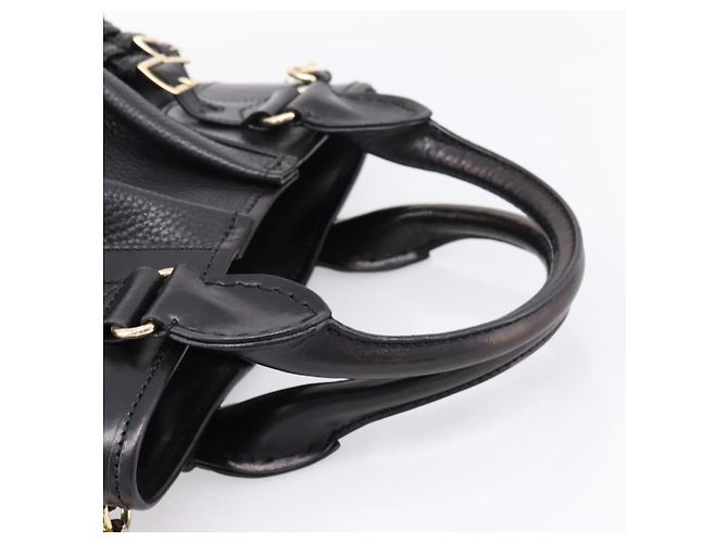 Borsa a mano BURBERRY in pelle 2way Nera Tono Oro Auth BA16124A Nero - vista 7