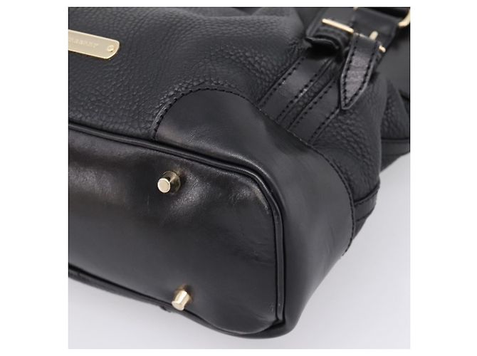 Borsa a mano BURBERRY in pelle 2way Nera Tono Oro Auth BA16124A Nero - vista 9