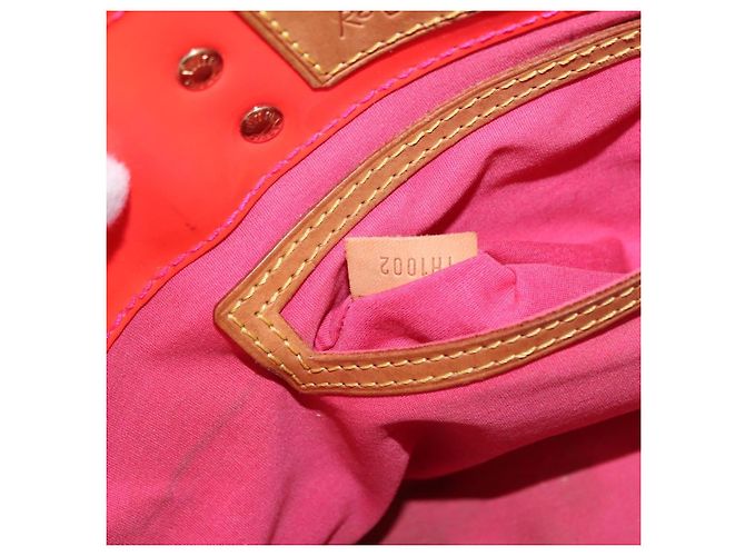 LOUIS VUITTON Monogram Vernis Fluo Reade PM Hand Bag Rose M91903 LV Auth 205868 Castaño - vista 12