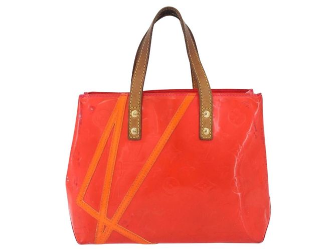 LOUIS VUITTON Monogram Vernis Fluo Reade PM Hand Bag Rose M91903 LV Auth 205868 Castaño - vista 13