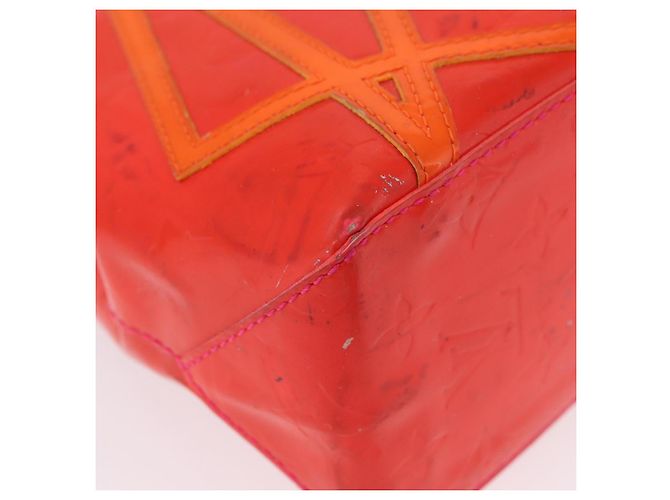 LOUIS VUITTON Monogram Vernis Fluo Reade PM Hand Bag Rose M91903 LV Auth 205868 Castaño - vista 22