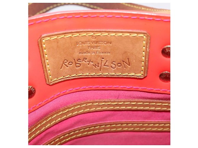 LOUIS VUITTON Monogram Vernis Fluo Reade PM Hand Bag Rose M91903 LV Auth 205868 Castaño - vista 24