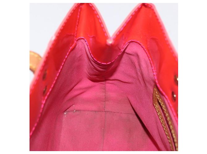 LOUIS VUITTON Monogram Vernis Fluo Reade PM Hand Bag Rose M91903 LV Auth 205868 Castaño - vista 26