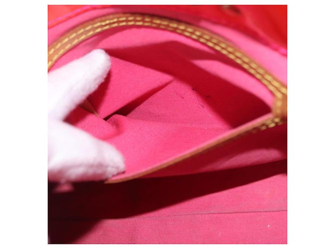 LOUIS VUITTON Monogram Vernis Fluo Reade PM Hand Bag Rose M91903 LV Auth 205868 Castaño - vista 27