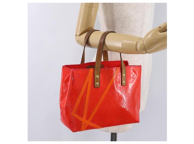 LOUIS VUITTON Monogram Vernis Fluo Reade PM Hand Bag Rose M91903 LV Auth 205868 Castaño - vista 28