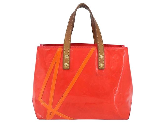 LOUIS VUITTON Monogram Vernis Fluo Reade PM Hand Bag Rose M91903 LV Auth 205868 Castaño - vista 4