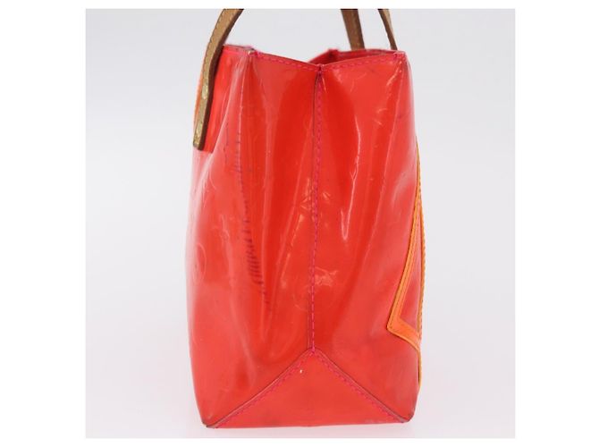 LOUIS VUITTON Monogram Vernis Fluo Reade PM Hand Bag Rose M91903 LV Auth 205868 Castaño - vista 5