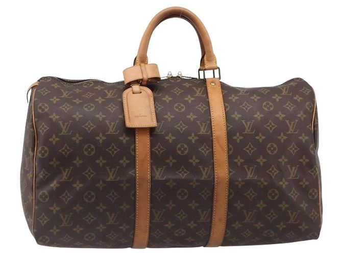 LOUIS VUITTON Monogram Keepall 50 Boston Bag M41426 LV Auth BA15561A Monogramme - vue 13