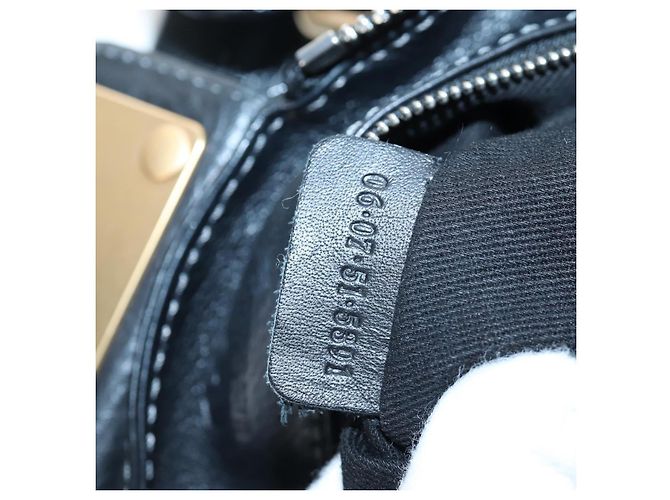 Chloé Bolso Chloe Paddington de cuero negro oro plata Auth BA16003V Dorado - vista 11