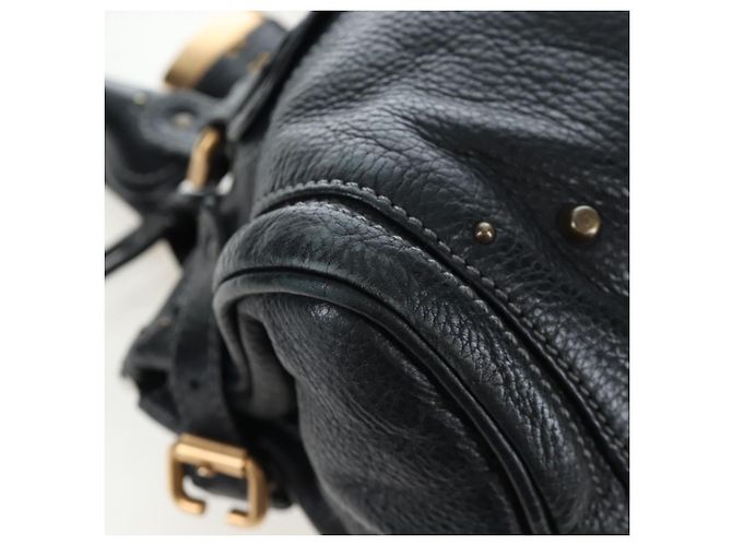 Chloé Bolso Chloe Paddington de cuero negro oro plata Auth BA16003V Dorado - vista 15
