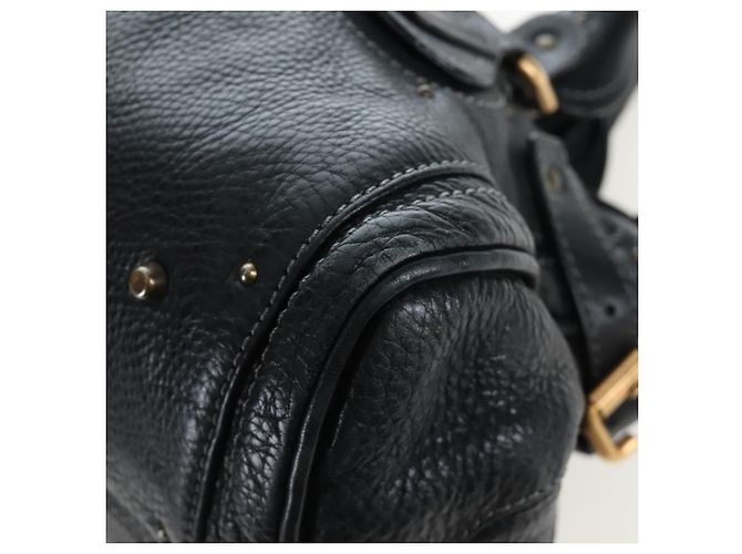 Chloé Bolso Chloe Paddington de cuero negro oro plata Auth BA16003V Dorado - vista 16