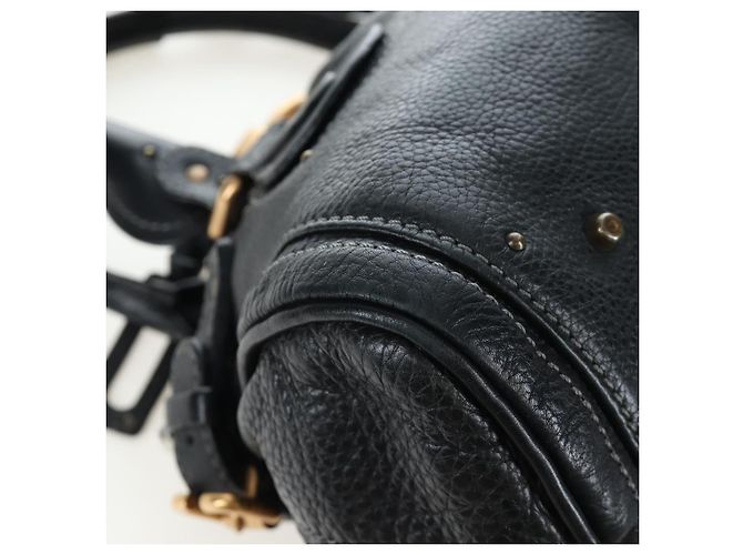 Chloé Bolso Chloe Paddington de cuero negro oro plata Auth BA16003V Dorado - vista 17