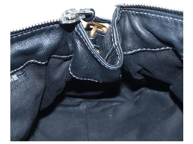 Chloé Bolso Chloe Paddington de cuero negro oro plata Auth BA16003V Dorado - vista 22